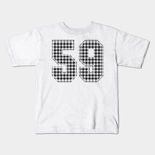Plaid Number - 59 - Dark Kids T-Shirt
